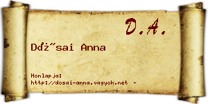 Dósai Anna névjegykártya