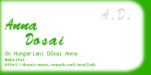 anna dosai business card